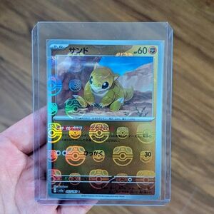 Pokemon 151 Sandshrew Japanese Masterball Holo Pokemon Card 27/165 TCG